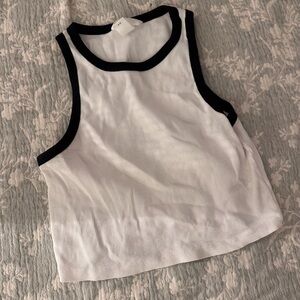 H&M White Top with Black Edging